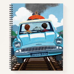 Ron & HARRY POTTER™車でHOGWARTS飛んでいるへ™ ノートブック