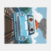 Ron & HARRY POTTER™車でHOGWARTS飛んでいるへ™ フリースブランケット (正面(横))