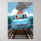 Ron & HARRY POTTER™車でHOGWARTS飛んでいるへ™ ポスター (正面)