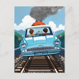 Ron & HARRY POTTER™車でHOGWARTS飛んでいるへ™ ポストカード