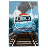 Ron & HARRY POTTER™車でHOGWARTS飛んでいるへ™ ミディアムペーパーバッグ (正面)