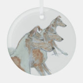 Ron Hevener Smooth Collie Ornament ガラスオーナメント (正面)