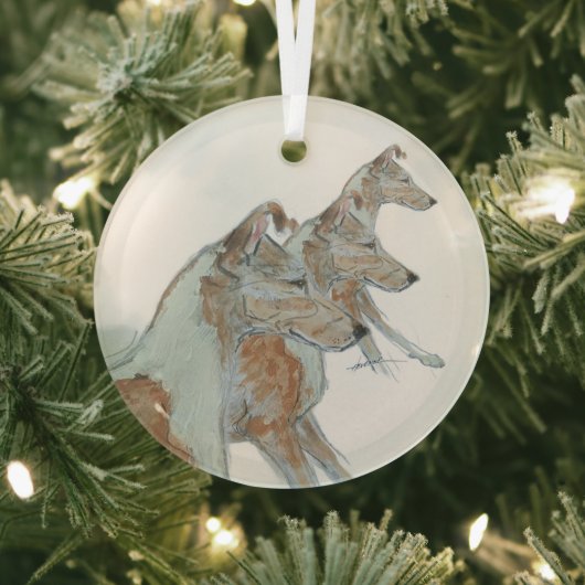 Ron Hevener Smooth Collie Ornament ガラスオーナメント (インサイチュ)