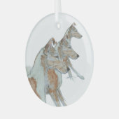 Ron Hevener Smooth Collie Ornament ガラスオーナメント (正面左)
