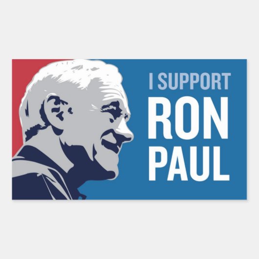 Ron Paulのサポート 長方形シール (正面)