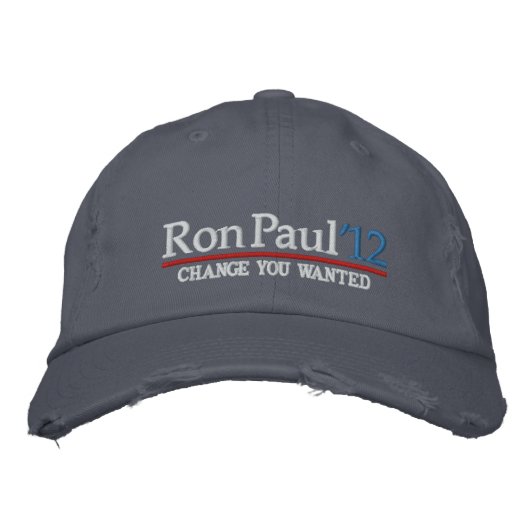 Ron Paul 2012カスタマイズ可能な刺繍帽子 刺繍入りキャップ (正面)