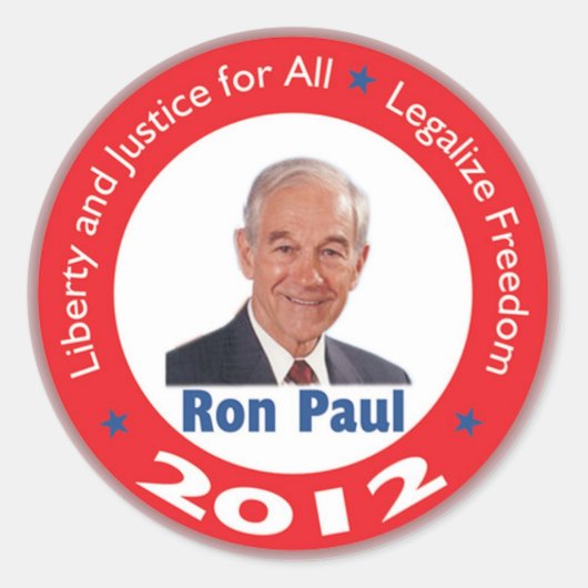Ron Paul 2012ステッカー ラウンドシール (正面)