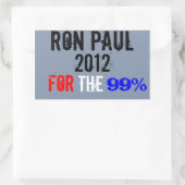 Ron Paul 2012、99%の場合 長方形シール (バッグ)