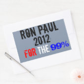 Ron Paul 2012、99%の場合 長方形シール (封筒)