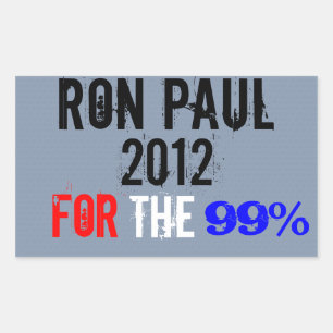 Ron Paul 2012、99% 長方形シール