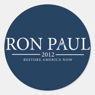 RON PAUL 2012 RESTORE AMERICA NOW STICKER ラウンドシール