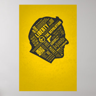 Ron Paul Libertarian抽象芸術考えポスタNo MJ ポスター