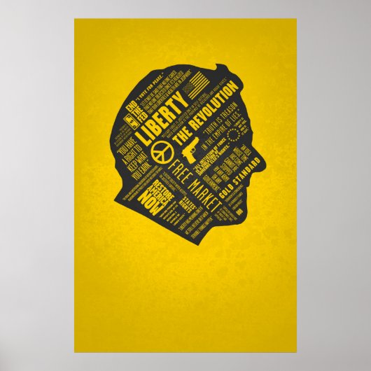 Ron Paul Libertarian抽象芸術考えポスタNo MJ ポスター (正面)