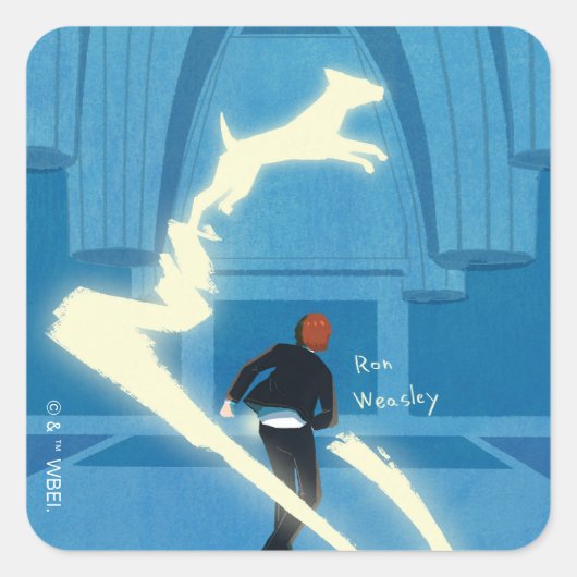 Ron Weasley Patronus Painting スクエアシール (正面)