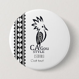 Rond, Très grand : 7,6 cm Cagou Style 缶バッジ