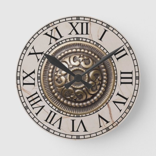 Ronde klok Roman shield on marble ラウンド壁時計 (正面)