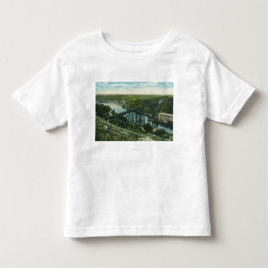 Rondoutの入り江およびWilbur橋の空中写真 トドラーTシャツ (正面)