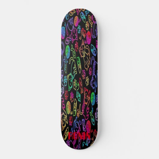 RONIN APEX NEON CATS BOLD Skateboard Deck スケートボード (正面)