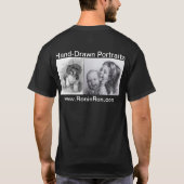 Ronin Ronの手描きのポートレートのティー Tシャツ (裏面)