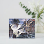 Ronneby Waterfall at Blekinge，スウェーデン ポストカード (スタンド正面)