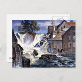 Ronneby Waterfall at Blekinge，スウェーデン ポストカード (正面/裏面)