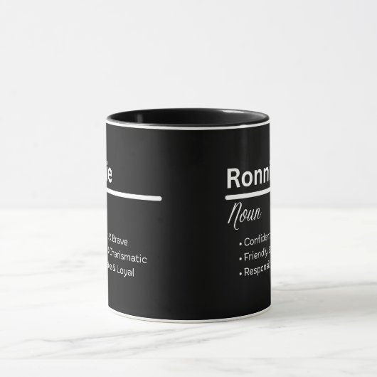 Ronnie Boy Name Definition Personalized Mug マグカップ (中央)