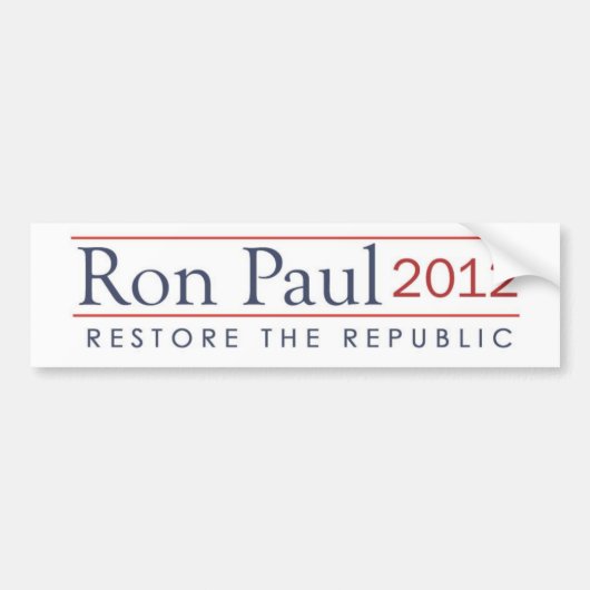 ronpaul_restore_the_republic 2012年 バンパーステッカー (正面)