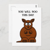 Rooこの日、Kangarooおもしろいメ怒ン ポストカード (正面/裏面)