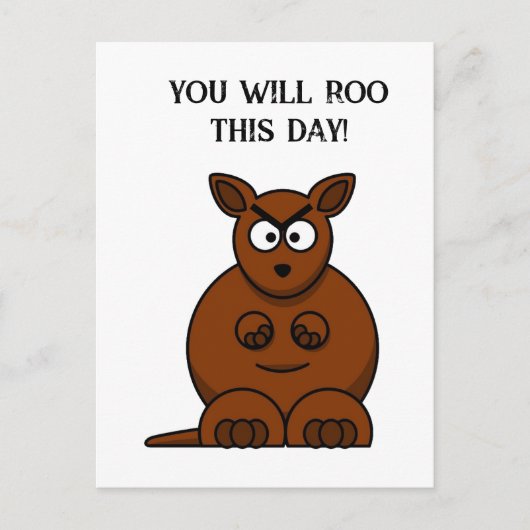 Rooこの日、Kangarooおもしろいメ怒ン ポストカード (正面)
