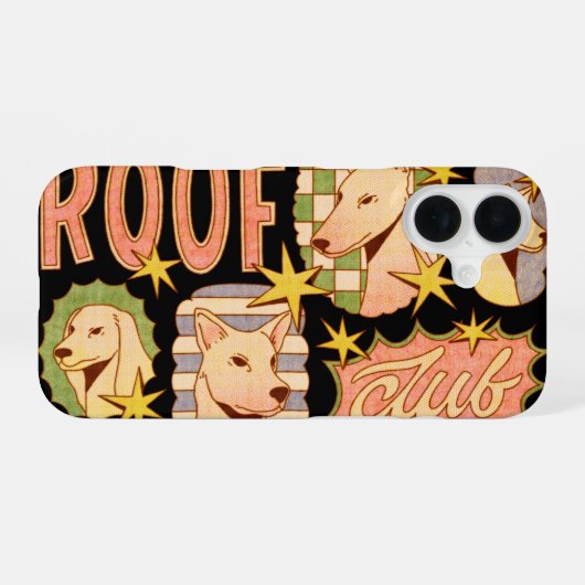 Roof Club / Dog Illustrations iPhone 16ケース (裏面横)