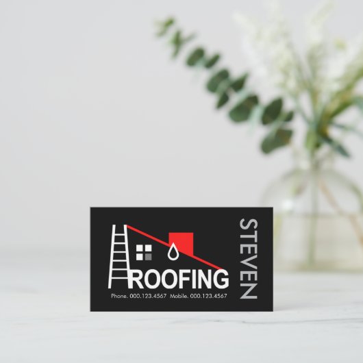 Roof Ladder Roofing Signage 名刺 (スタンド正面)