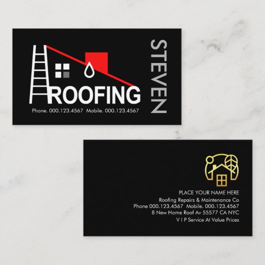 Roof Ladder Roofing Signage 名刺 (正面/裏面)