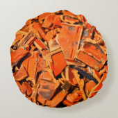 Roof tiles brick red roof panels ラウンドクッション (裏面)