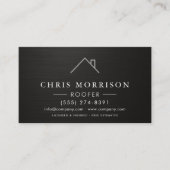  Roofer Black Silver Metallic Roofing Company 名刺 (正面)