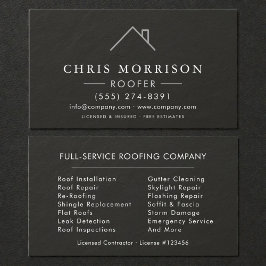  Roofer Black Silver Stone Slate Roofing Company 名刺
