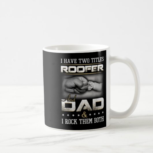 Roofer Dad Quote Design Roofing Apparel コーヒーマグカップ (右)