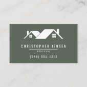 Roofer QR Code Roofing Business Dark Green 名刺 (正面)