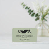 Roofer QR Code Sage Green Rounded 名刺 (スタンド正面)