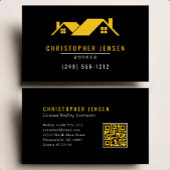 Roofer QR Code Simple Black Yellow 名刺