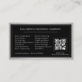 Roofer Roofing Service QR Code Contractor 名刺 (裏面)