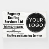 Roofing and Guttering Repairs Banner with Logo 横断幕 (横)
