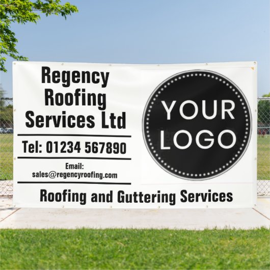 Roofing and Guttering Repairs Banner with Logo 横断幕 (外側)