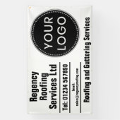 Roofing and Guttering Repairs Banner with Logo 横断幕 (縦)