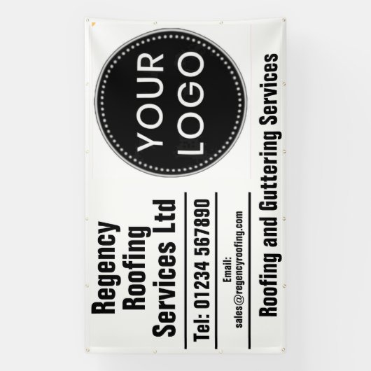 Roofing and Guttering Repairs Banner with Logo 横断幕 (縦)