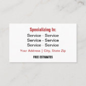 Roofing Business Cards 名刺 (裏面)