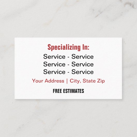 Roofing Business Cards 名刺 (裏面)