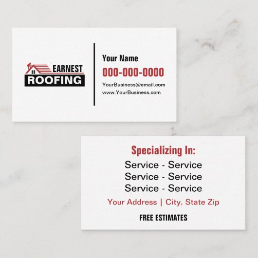 Roofing Business Cards 名刺 (正面/裏面)