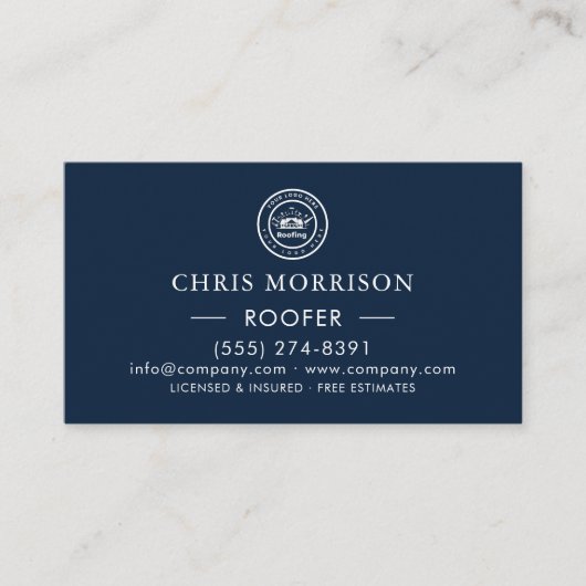 Roofing Company | Custom Logo Services 名刺 (正面)