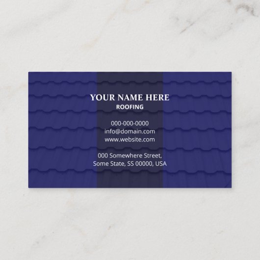 Roofing Contractor Professional Royal Blue Shingle 名刺 (裏面)