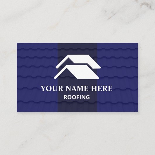 Roofing Contractor Professional Royal Blue Shingle 名刺 (正面)